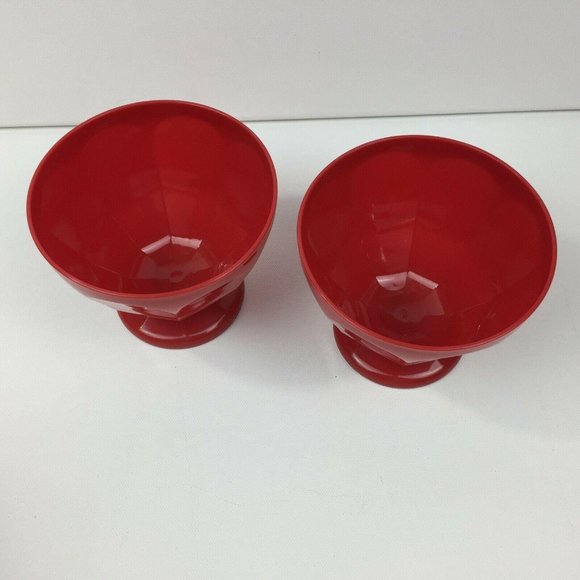 Red Kitchen Set of 8 Plastic 17oz Ice Cream Sundae - Picture 3 of 10